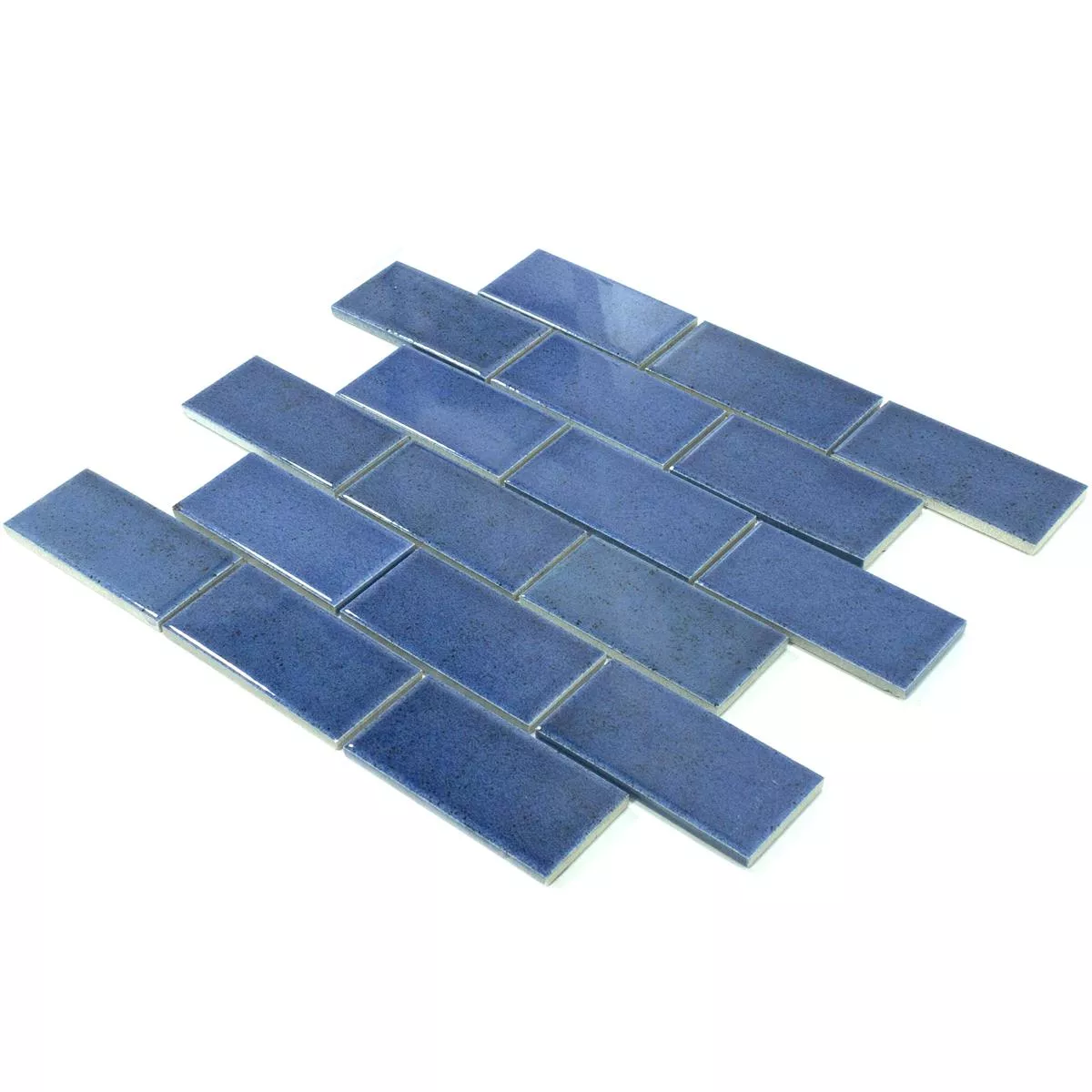 Campione Ceramica Mosaico Eldertown Brick Blu Scuro