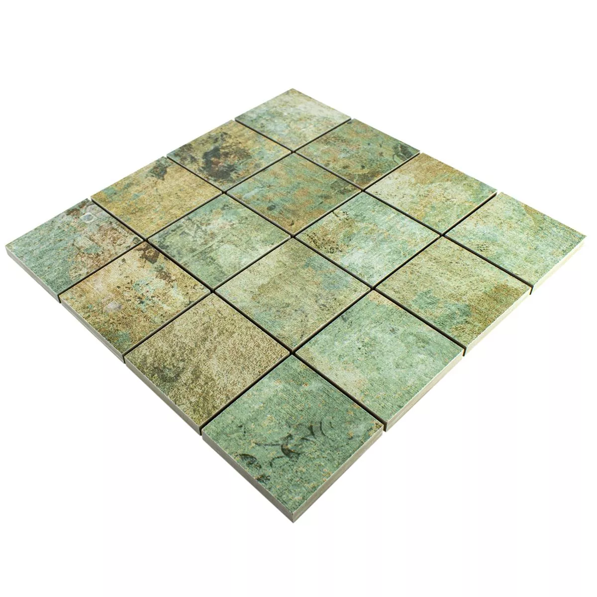 Ceramic Mosaic Tiles Moonlight Brown Green 71x71mm
