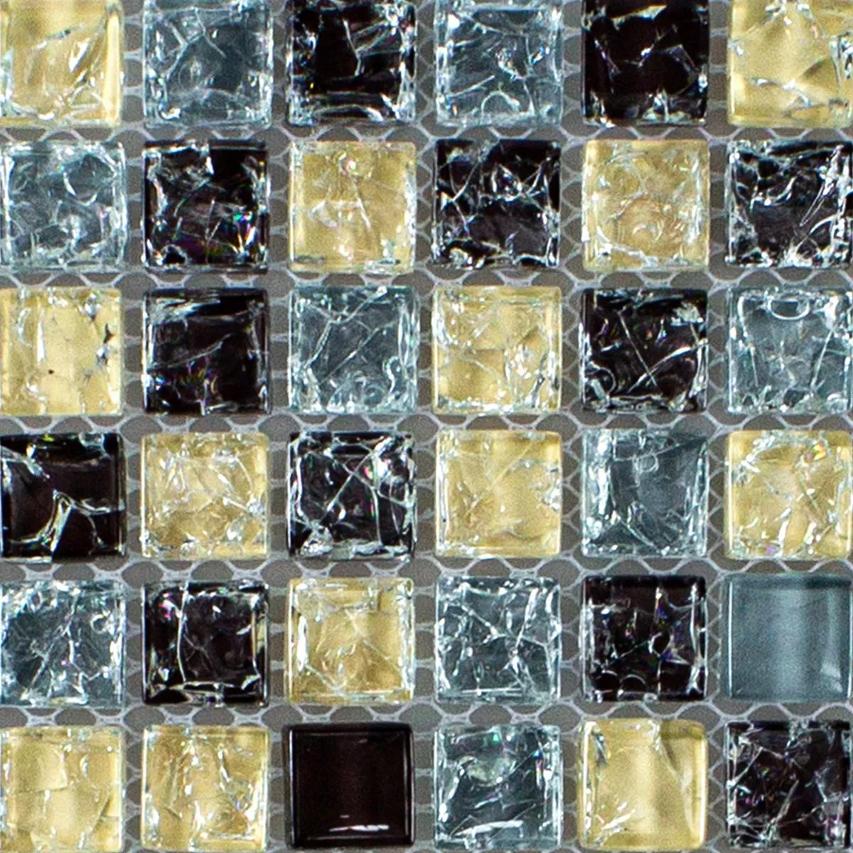 Próbka Mozaiki Szklana Płytki Cameron Niebieski Beżowy Brązowy