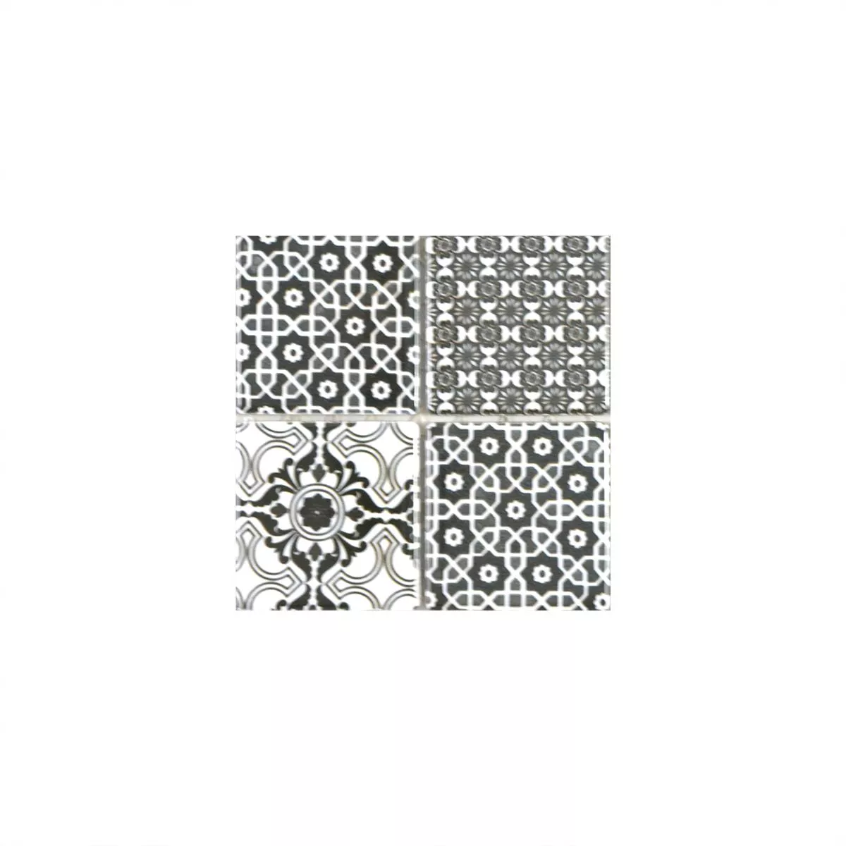 Uzorak Keramika Mozaik Pločice Daymion Retro Izgled Kvadrat Crna