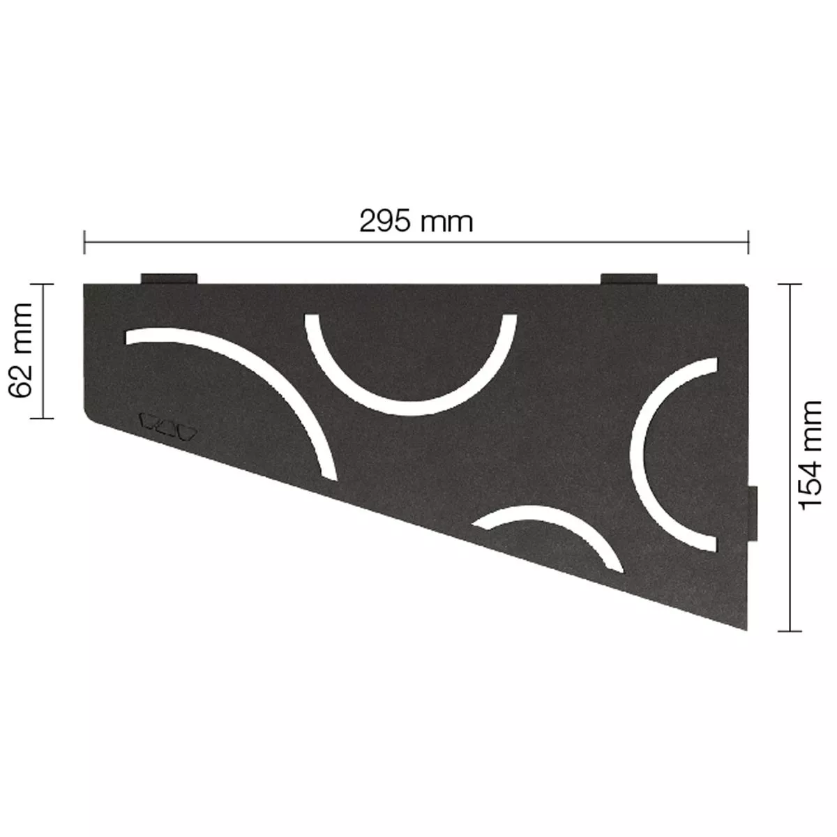 Wandplank doucheplank Schlüter vierkant 15,4x29,5cm Curve antraciet