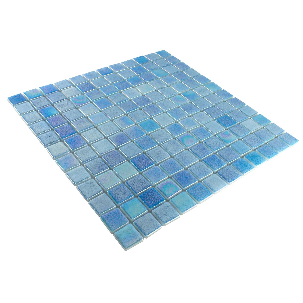 Glass Swimming Pool Mosaic McNeal Light Blue 25