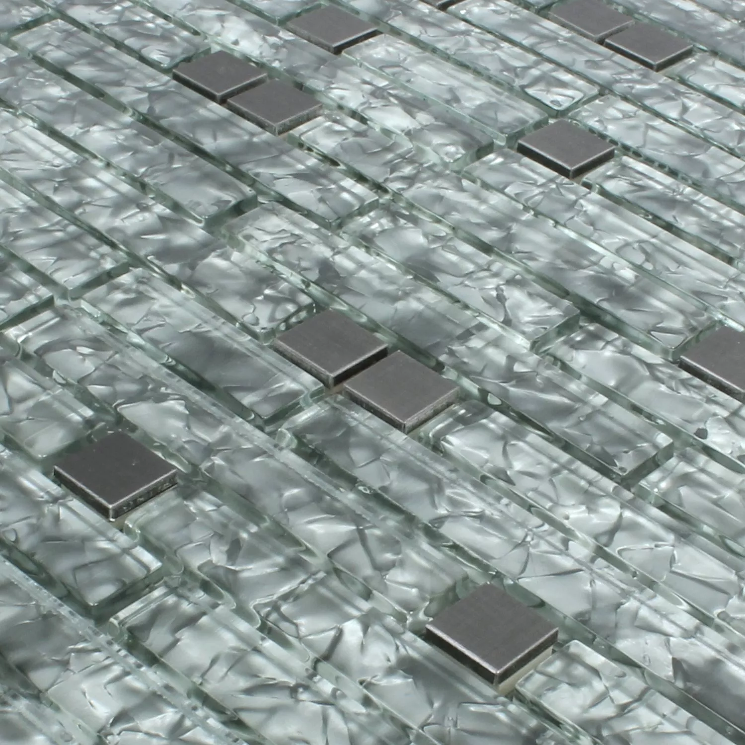 Plăci De Mozaic Zaide Oțel Inoxidabil Sticlă Mix Gri