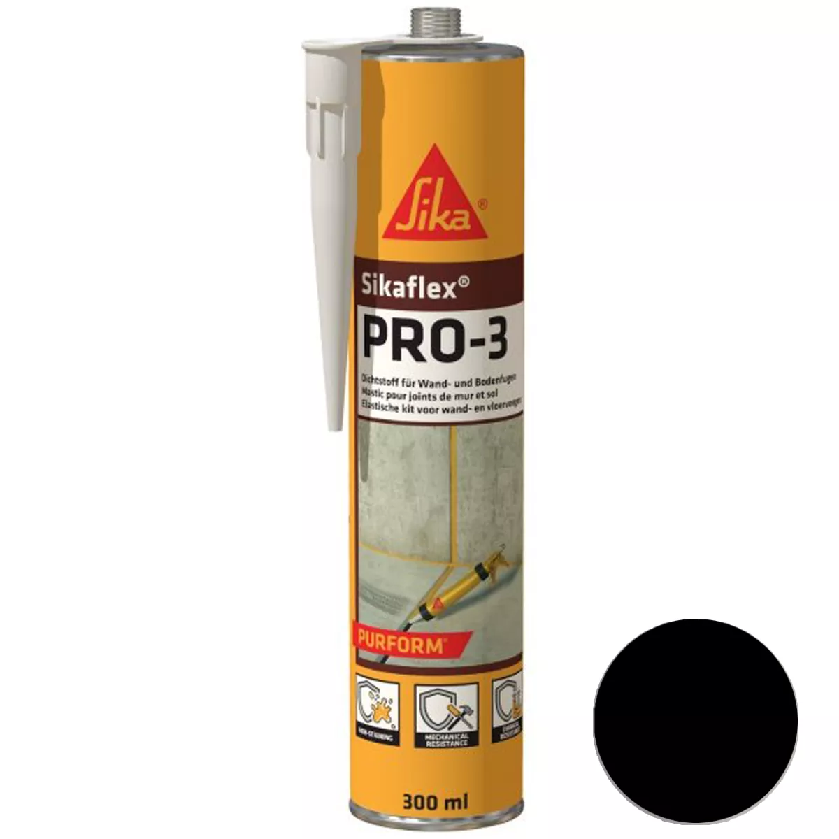 Mastic pour joints Sikaflex Pro-3 Purform Noir 300 ml