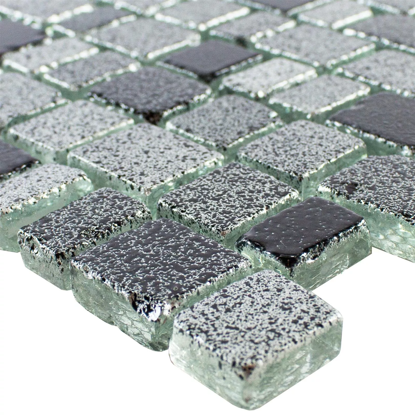 Glass Mosaic Tiles Economy Black Grey