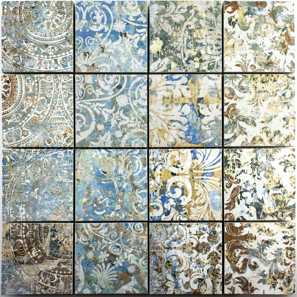Mosaico Cerámico Azulejos Patchwork Colorido 71x71mm