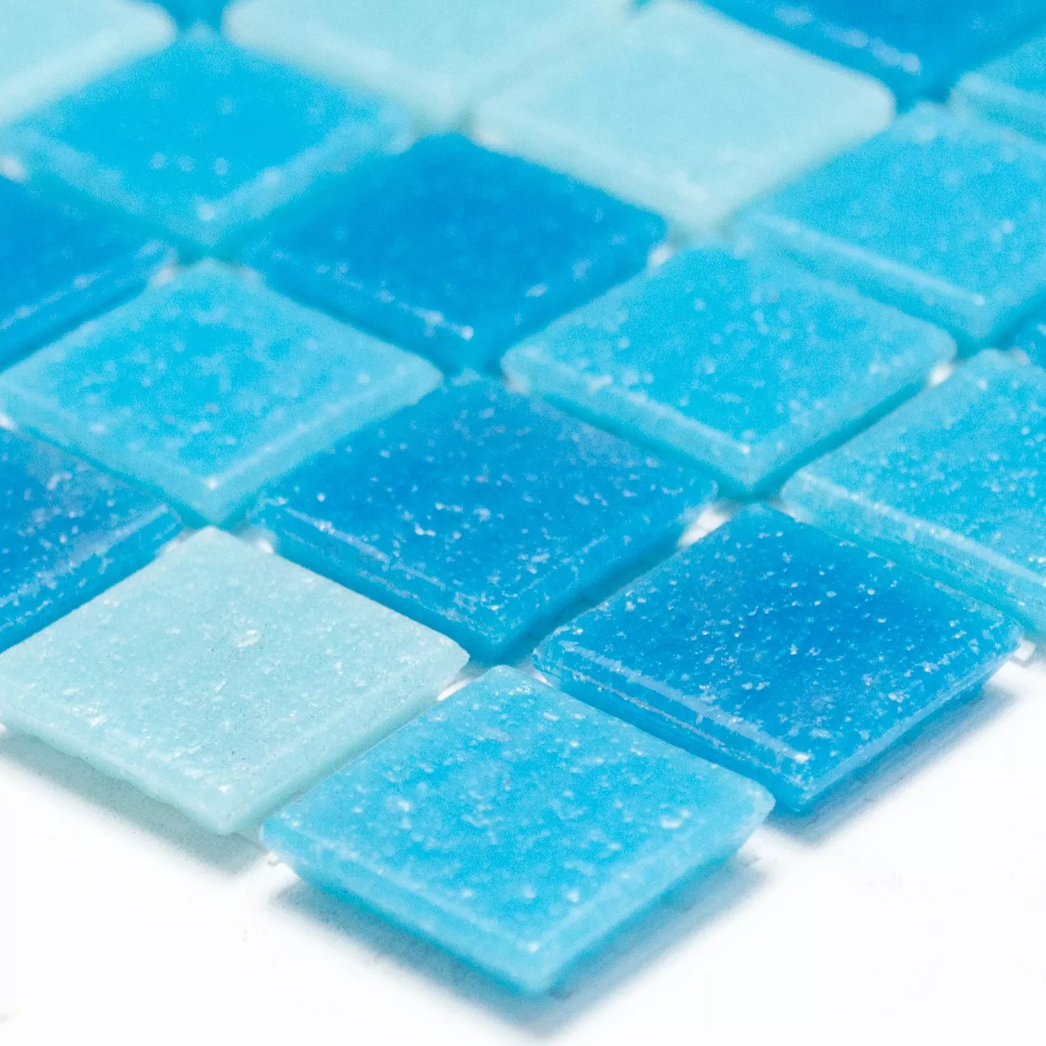 Próbka Mozaika Szklana Płytki Niebieski Mix