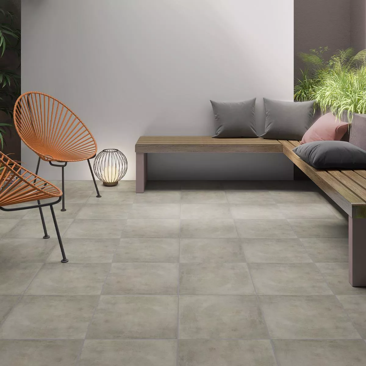 Terrace Tiles Porcelain Stoneware Herzford Grey 60x120x2cm