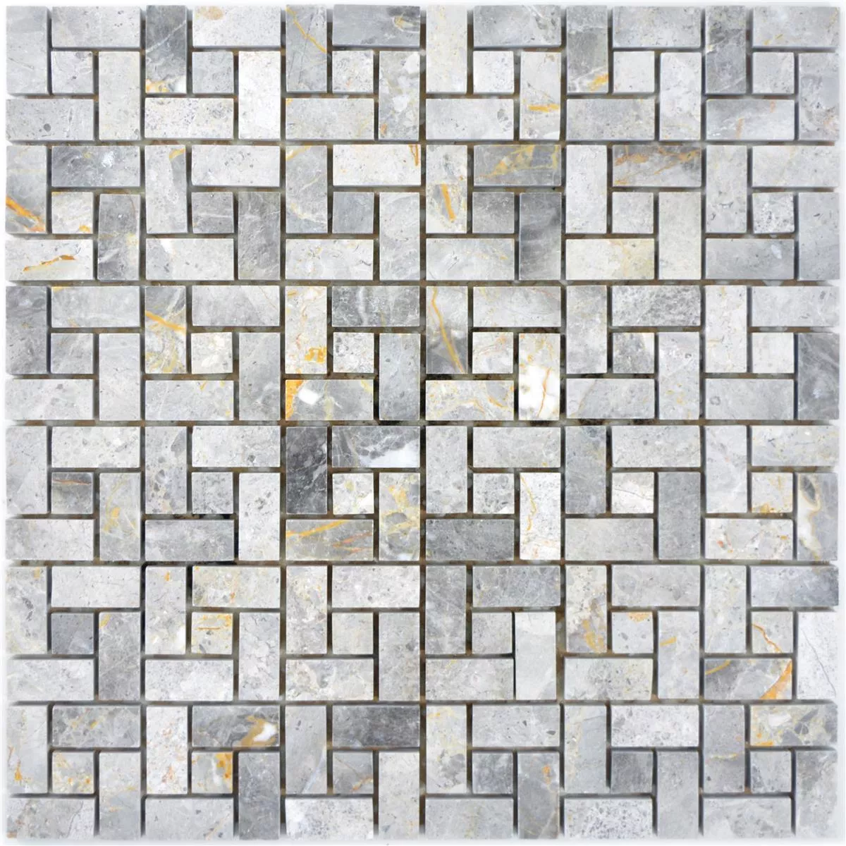 Kamień Naturalny Marmur Mozaika Umay Jasnoszary Pomarańczowy
