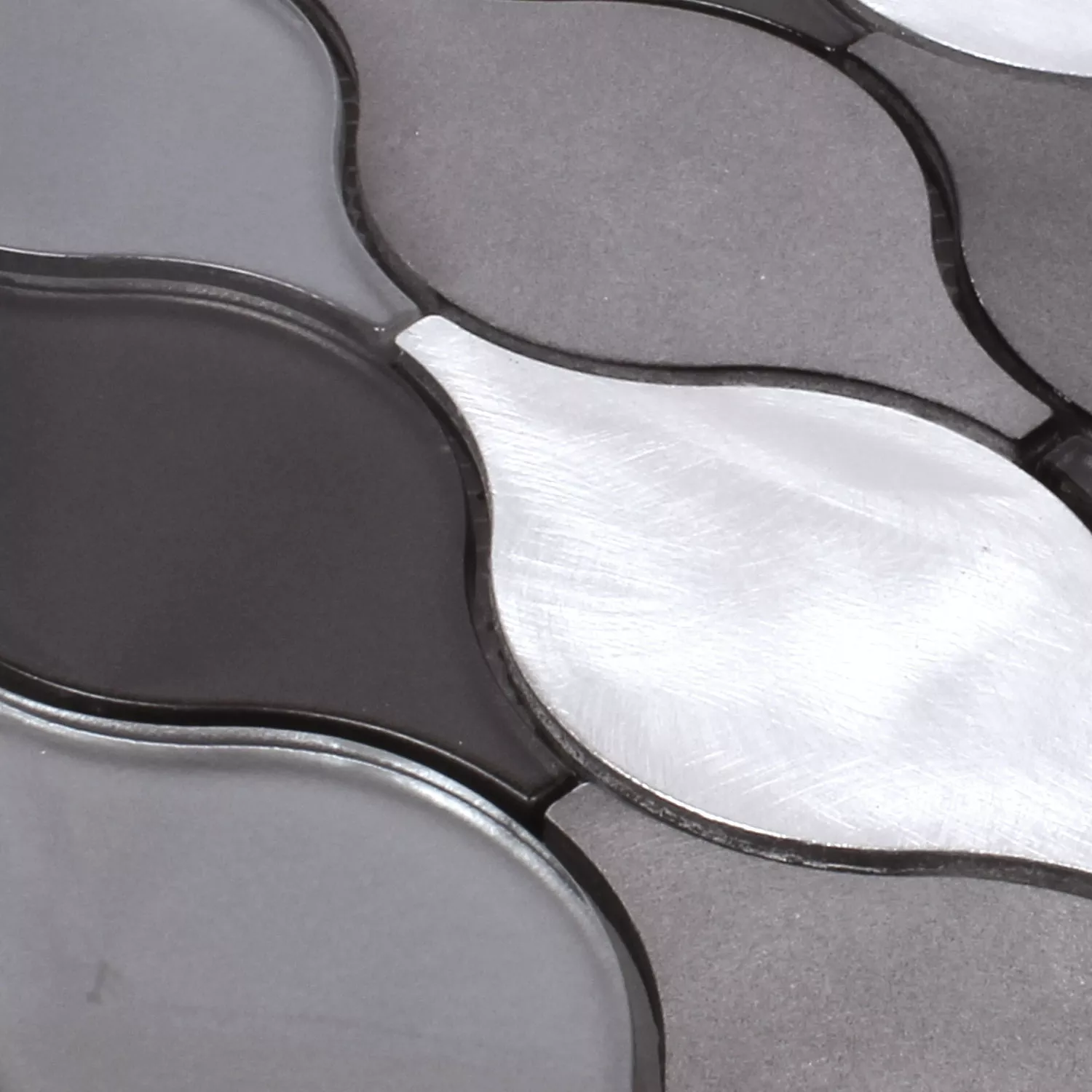 Model din Plăci De Mozaic Sticlă Aluminiu Eliza Negru Argint