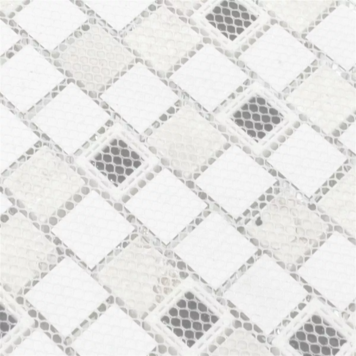 Üveg Műanyag Természetes Kő Mozaik Lunaquell Fehér