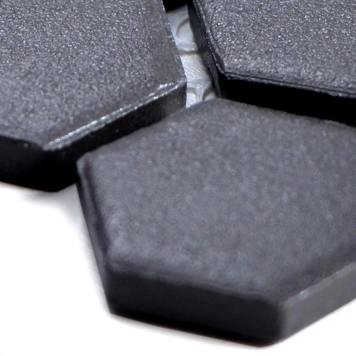 Échantillon Céramique Mosaïque Carrelage Hexagone Zeinal Non Émaillé Noir R10B