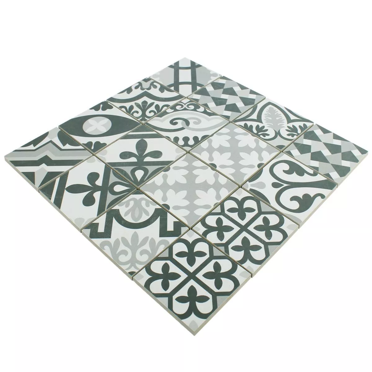 Sample Ceramic Mosaic Retro Tiles Utopia Black White R10/B