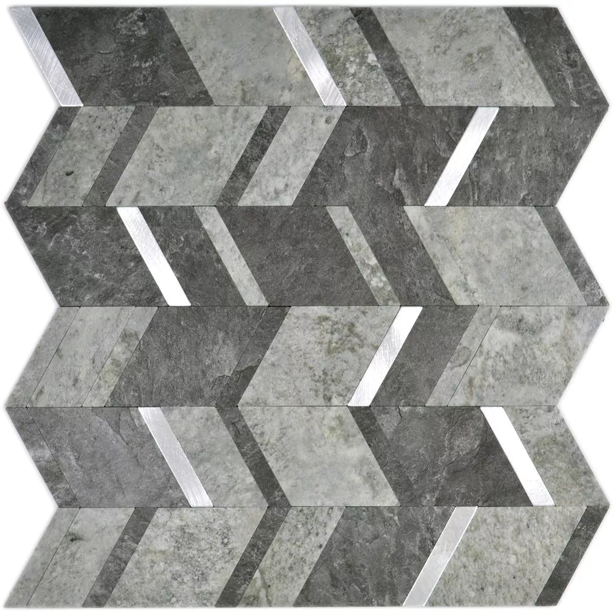Model din Vinil Plăci De Mozaic Meridian Aspect De Piatră Negru Argint