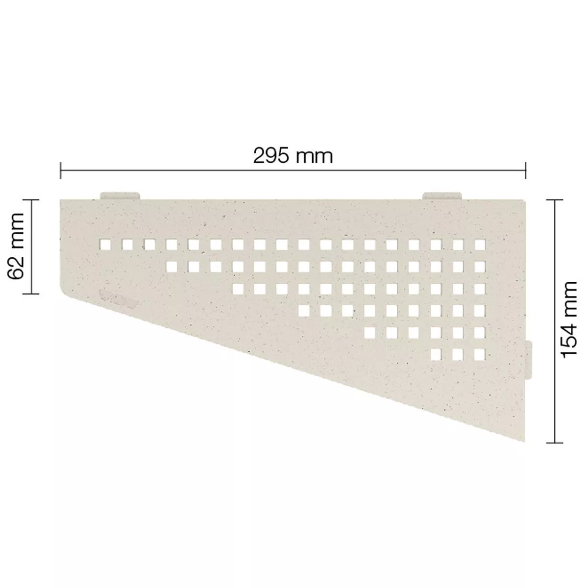 Fali polc zuhanypolc Schlüter négyzet 15,4x29,5 cm négyzet alakú elefántcsont