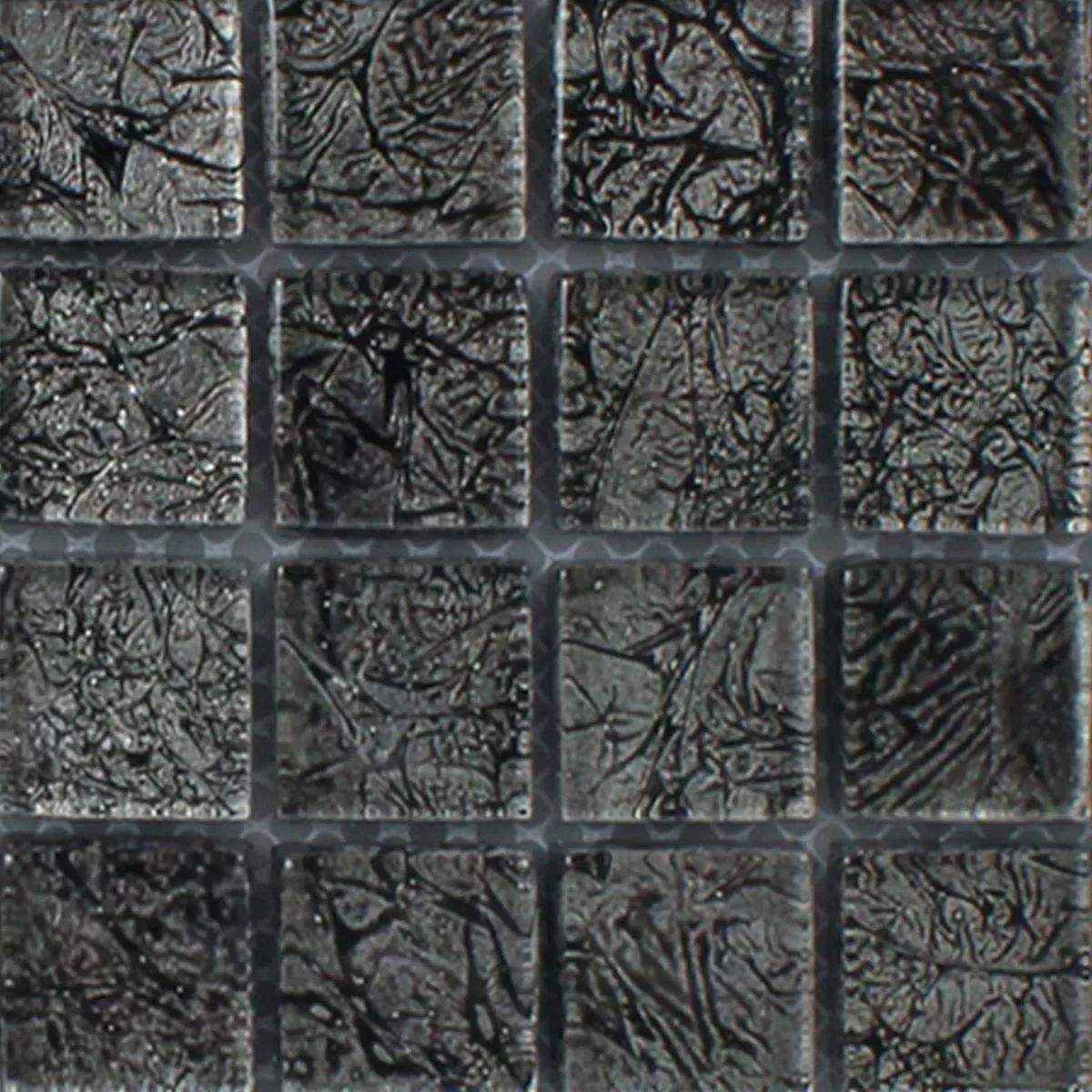 Uzorak Mozaik Pločice Staklo Kandila Crna 
