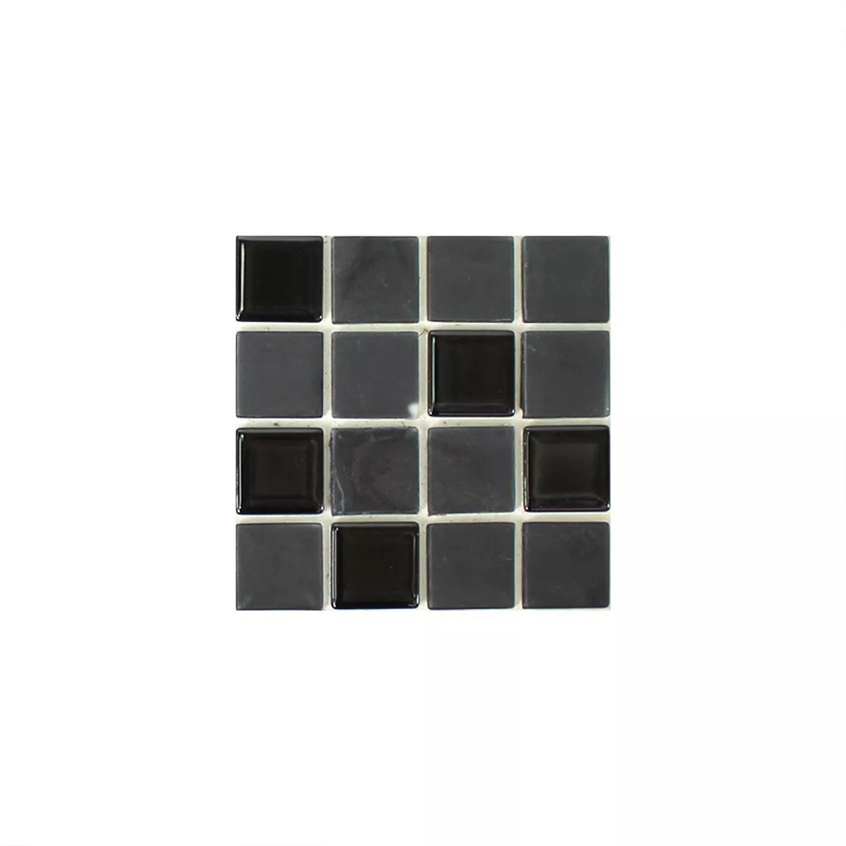Sample Mosaic Tiles Glass Self Adhesive Black Uni