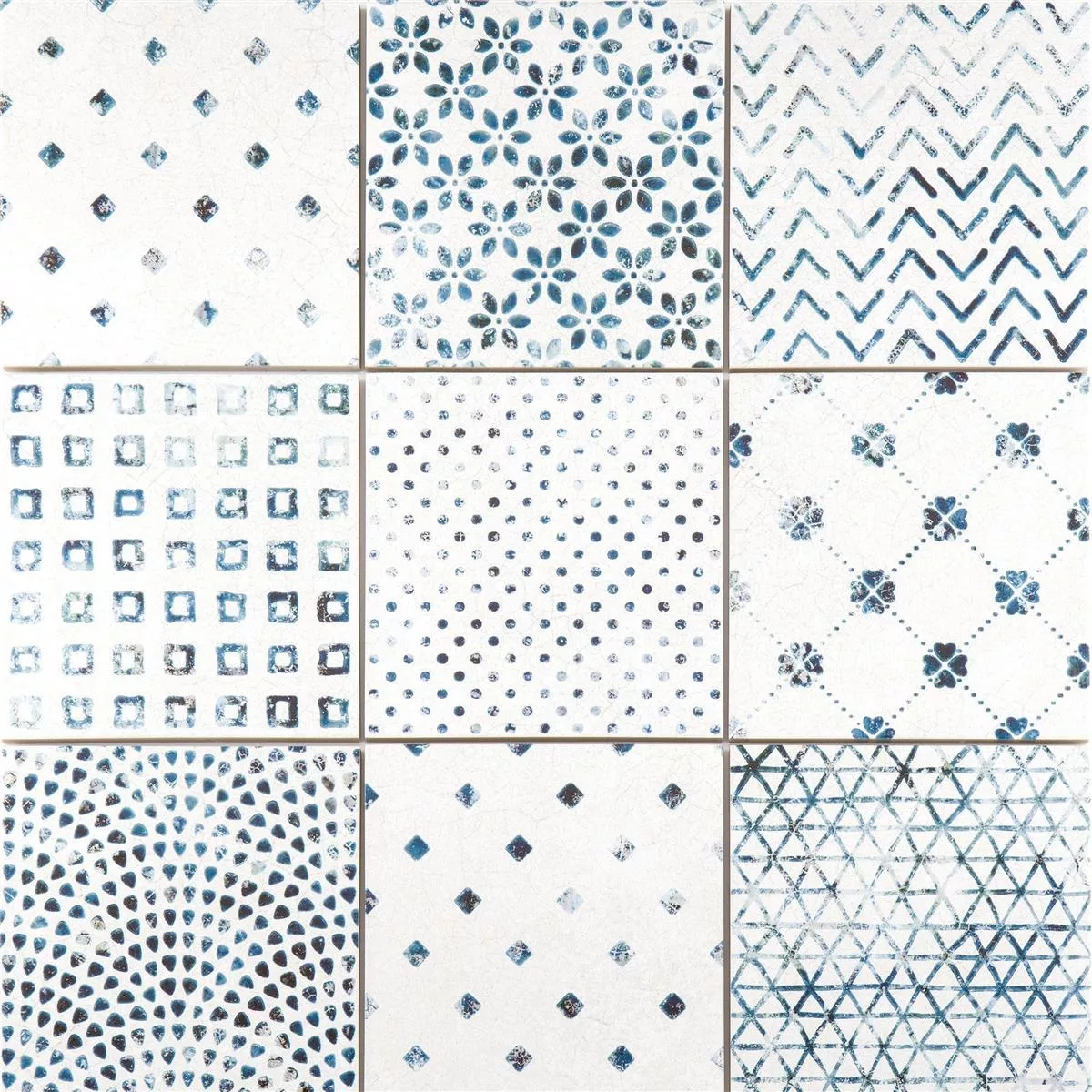 Floor Tiles Talia Retro Optic Blue 18,5x18,5cm
