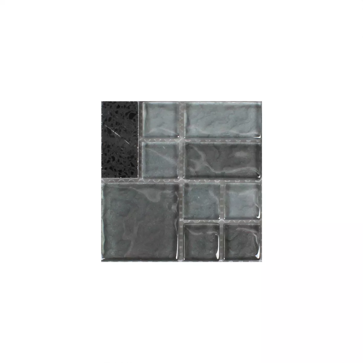 Padrão de Azulejo Mosaico Lauria Vidro Pedra Artificial Preto
