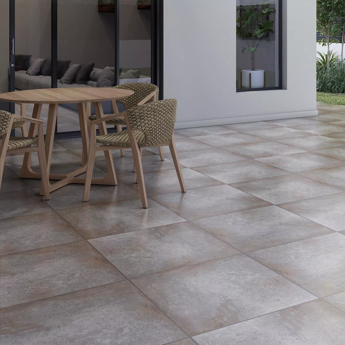 Terrastegels Porselein steengoed Belfield Grijs 60x60x2 cm