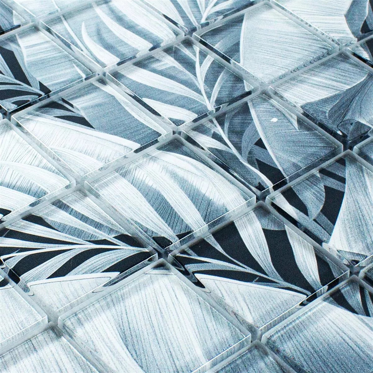 Mønster fra Glass Mosaikk Fliser Pittsburg Blomsteroptikk Grå