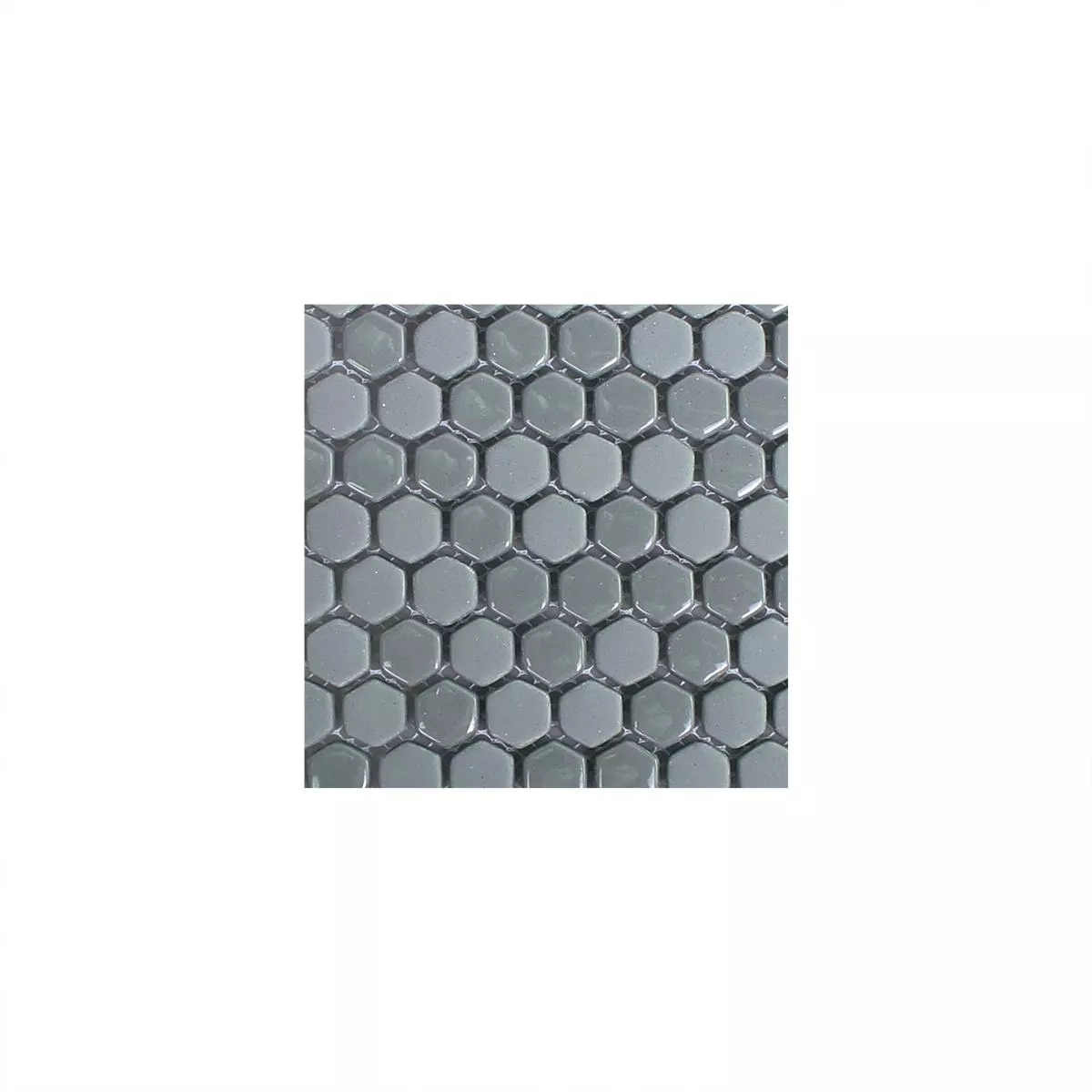 Model din Mozaic De Sticlă Gresie Brockway Hexagon Eco Gri