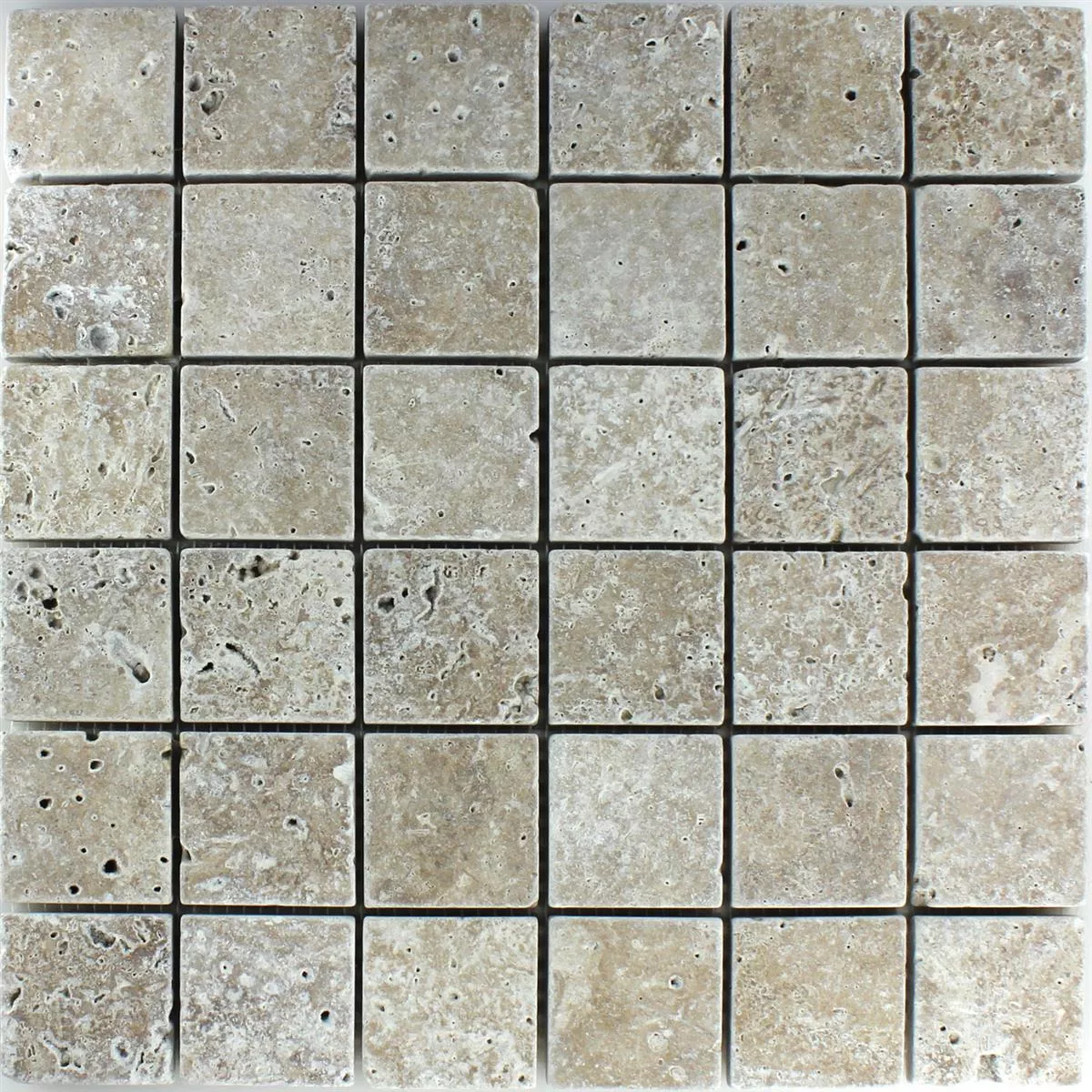 Mozaik Csempe Travertin Noce Dobolt 48x48x10mm