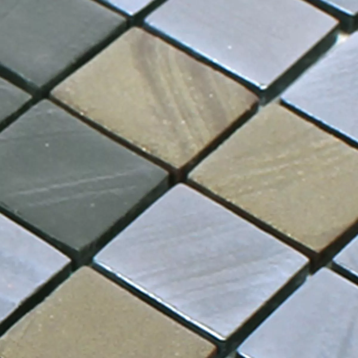 Sample Glass Mosaic Tiles Mascota Black Gold Bronze