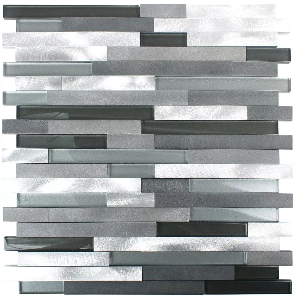 Mosaic Tiles Glass Metal Margariti Black Silver