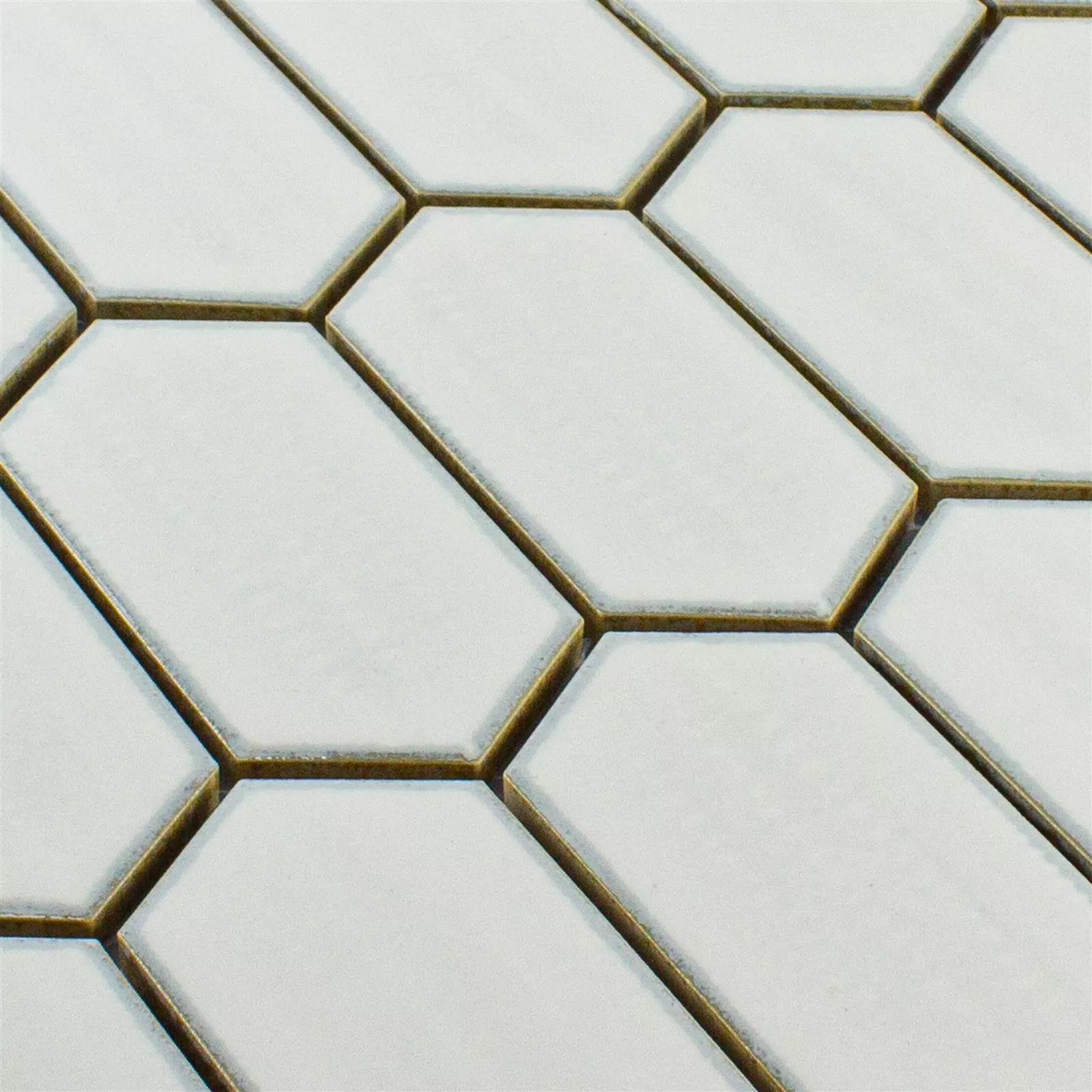 Mønster fra Keramikk Mosaikkfliser McCook Sekskant Lang Hvit