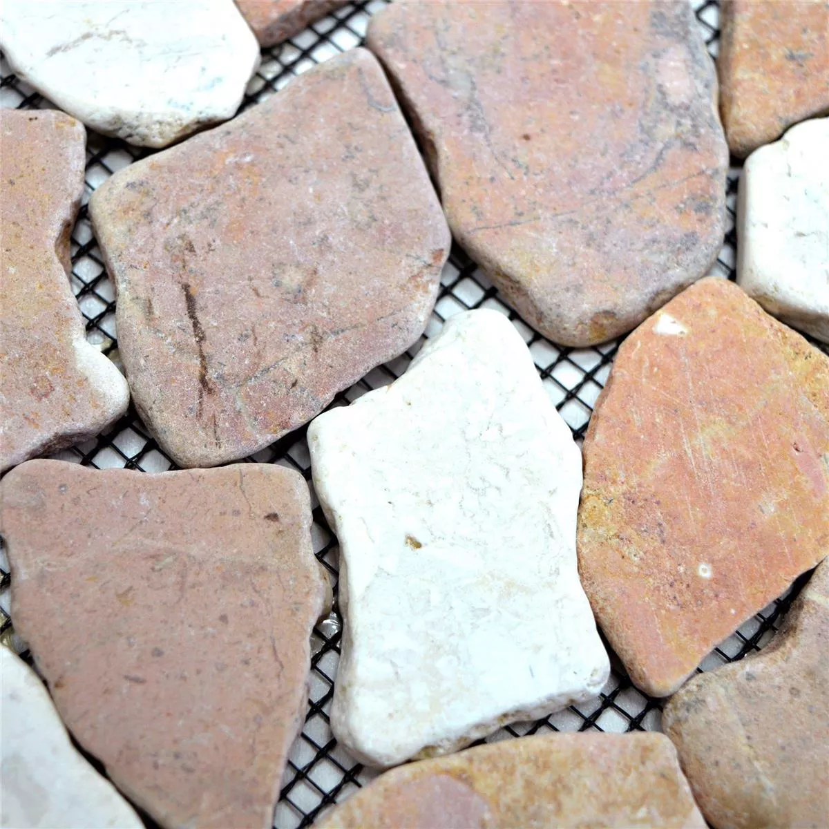 Sample Marble Broken Natural Stone Tiles Poseidon Rosso Cream