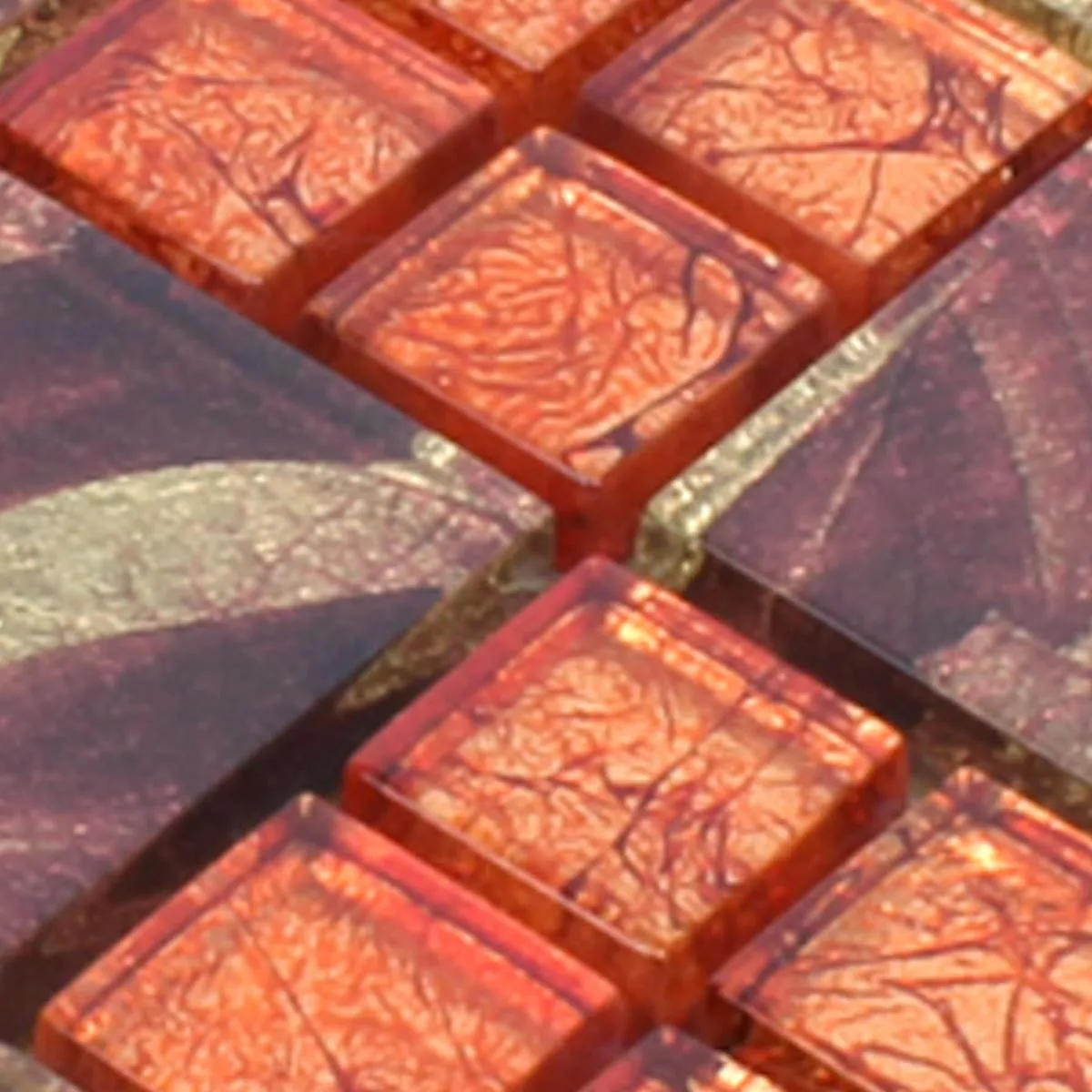 Padrão de Mosaico De Vidro Azulejos Firebird Laranja
