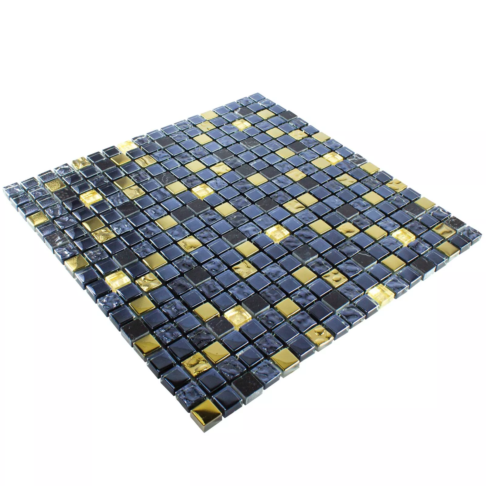 Glass Natural Stone Mosaic Tile Cooktown Black Gold