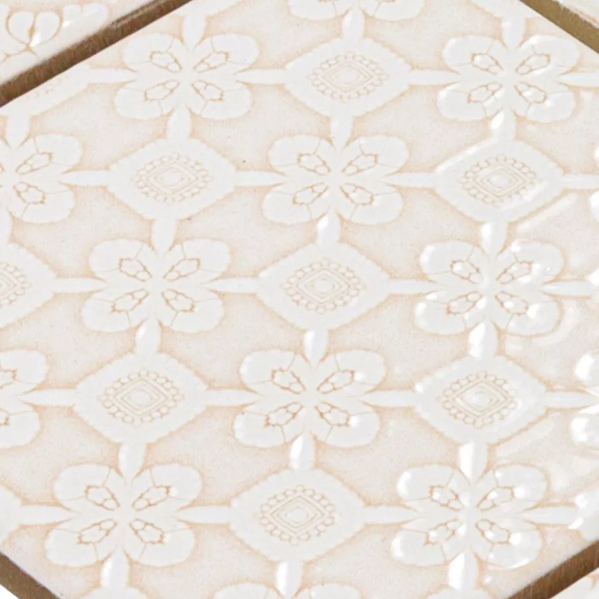 Sample Ceramic Mosaic Tiles Rivabella Relief Pink