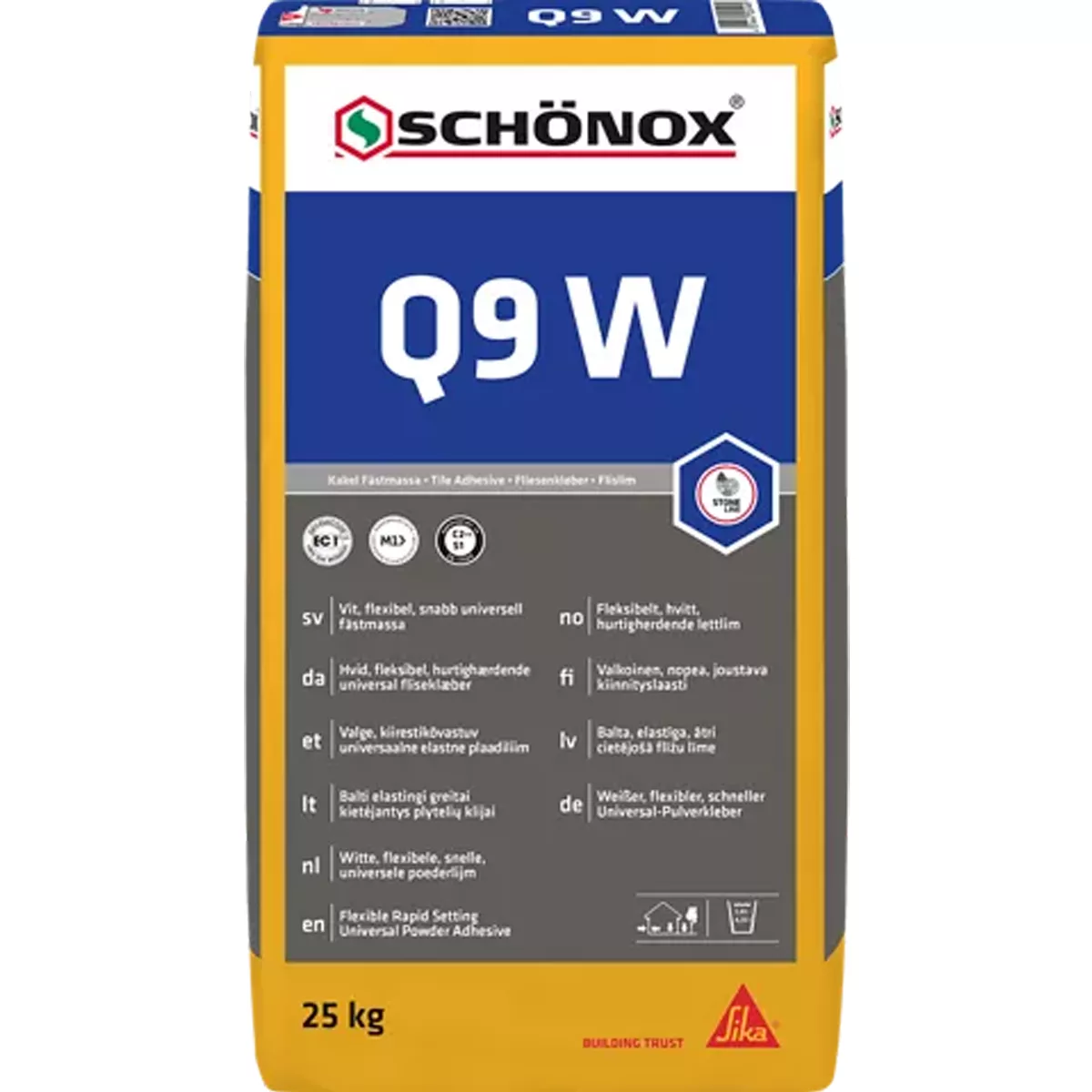 Tile adhesive Schönox Q9 W White Flexible Universal Powder Adhesive 25 KG Tile adhesive Schönox Q9 W White Flexible Universal Powder Adhesive 25 KG