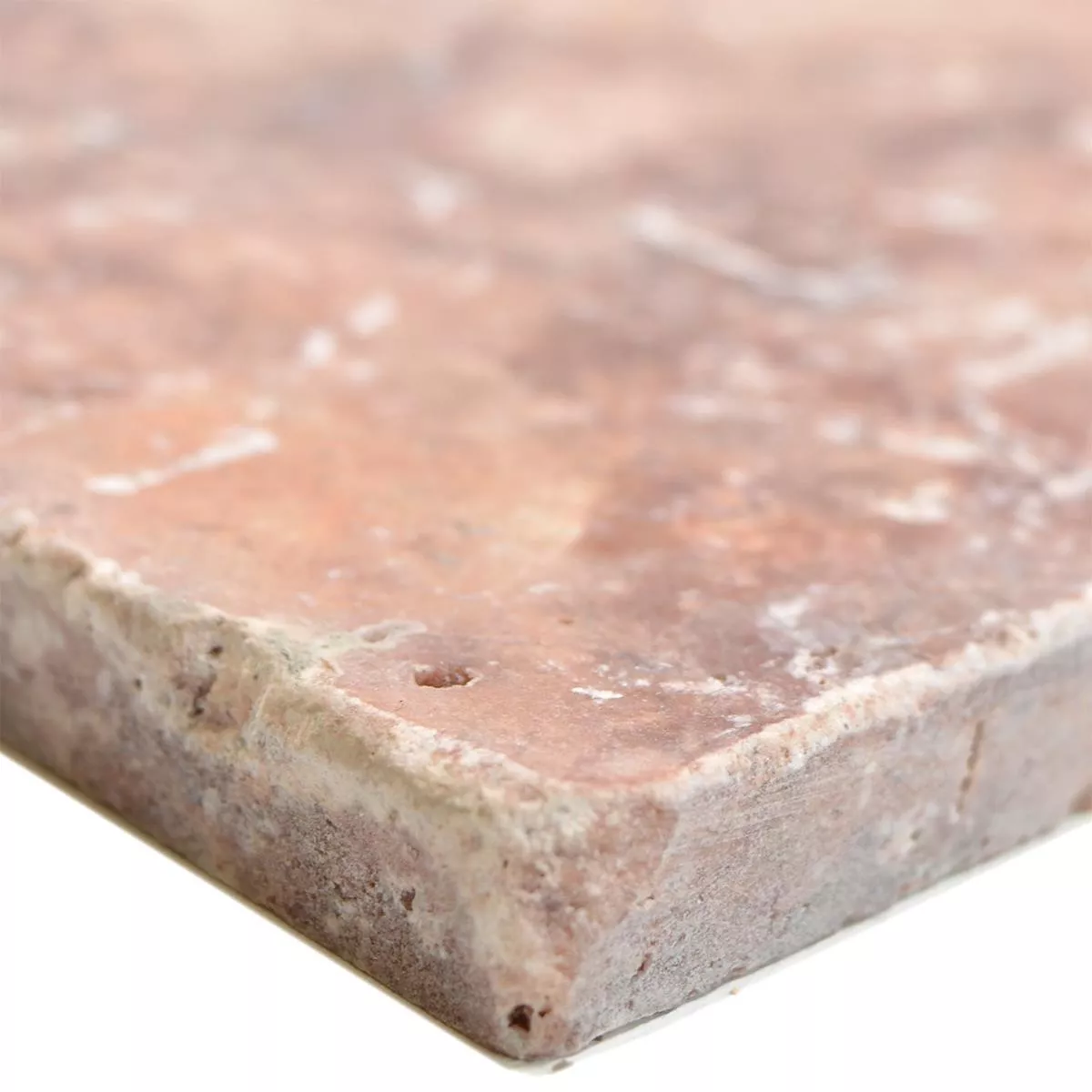 Vzorek Dlaždice Z Přírodního Kamene Z Travertinu. Usantos Rosso 30,5x30,5cm