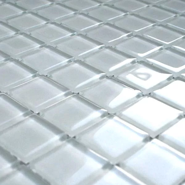 Mosaico De Vidro Azulejos Branco Uni 25x25x4mm