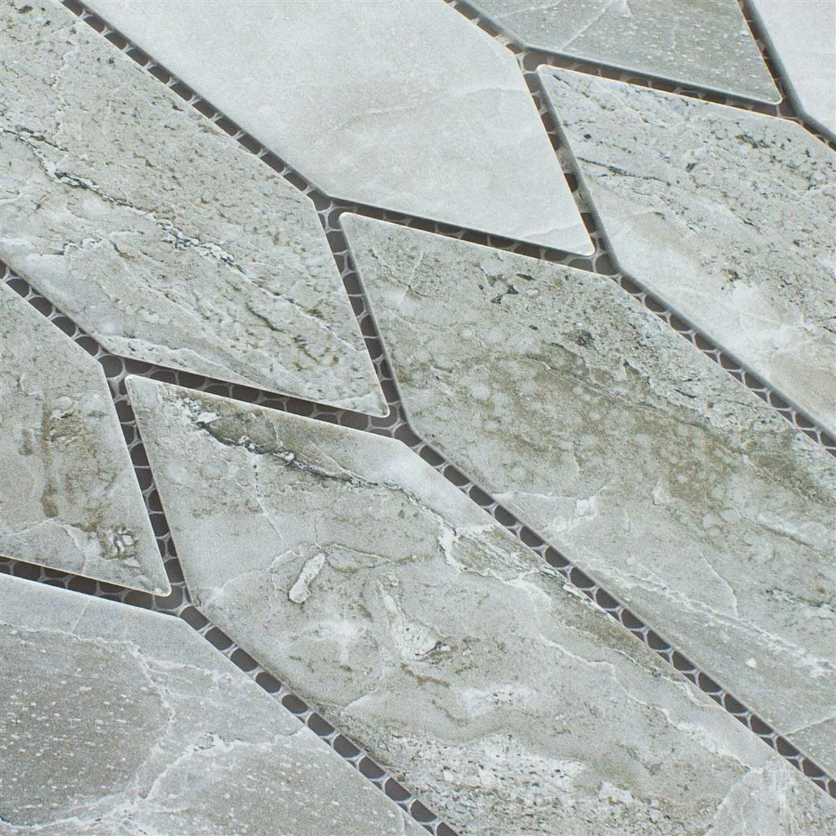 Muster von Keramik Mosaik Fliesen Dorris Picket Steinoptik Hellgrau