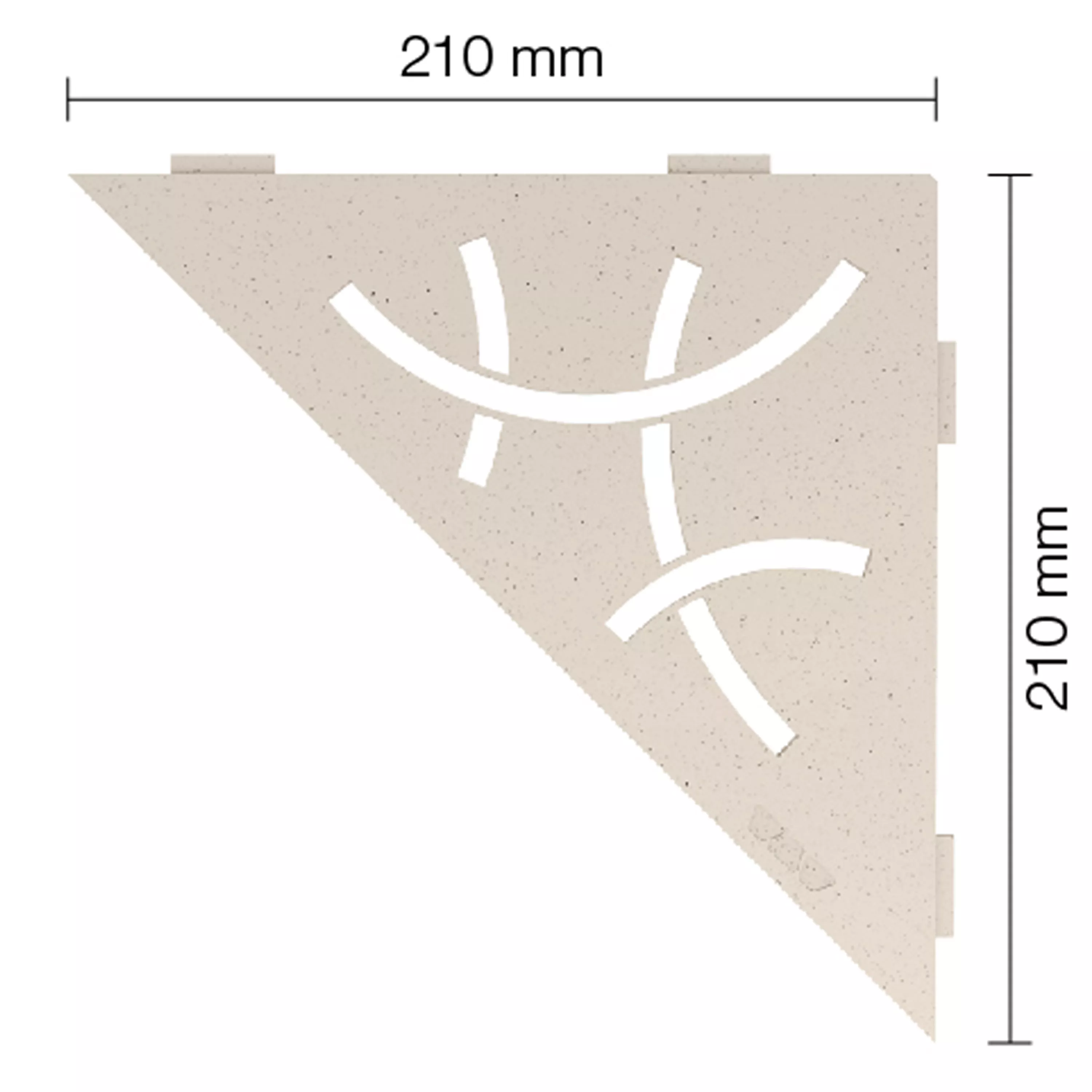 Prateleira de parede Schlüter triângulo 21x21cm curva marfim