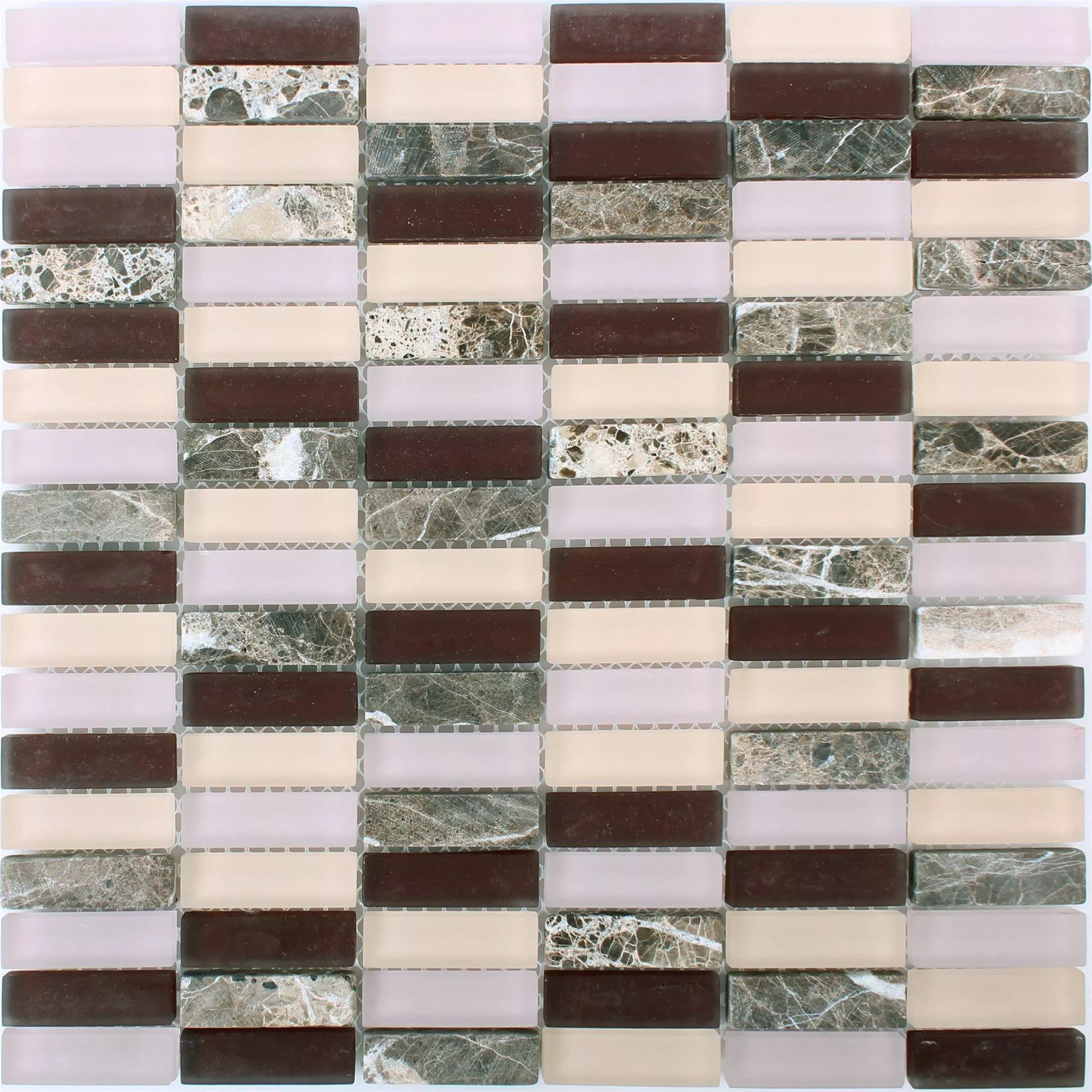 Mosaico De Vidro Ladrilhos De Pedra Natural Conrad Roxa Marrom Bege