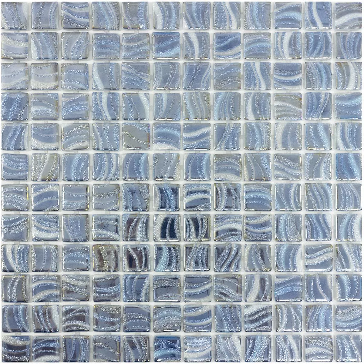 Glass Swimming Pool Mosaic Marisburg Blue Glitter