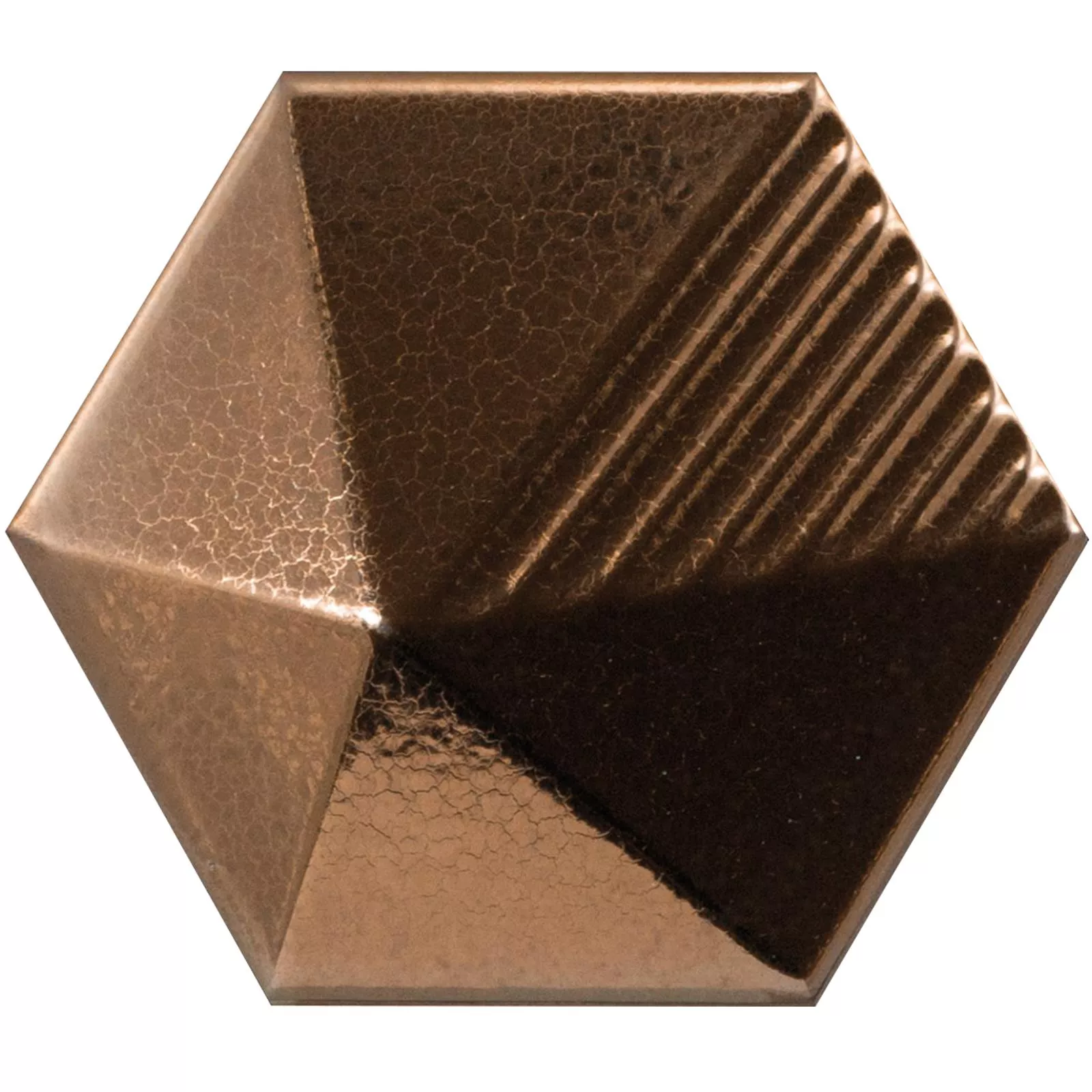 Plăci Ceramice Pentru Pereti Rockford 3D Hexagon 12,4x10,7cm Cupru