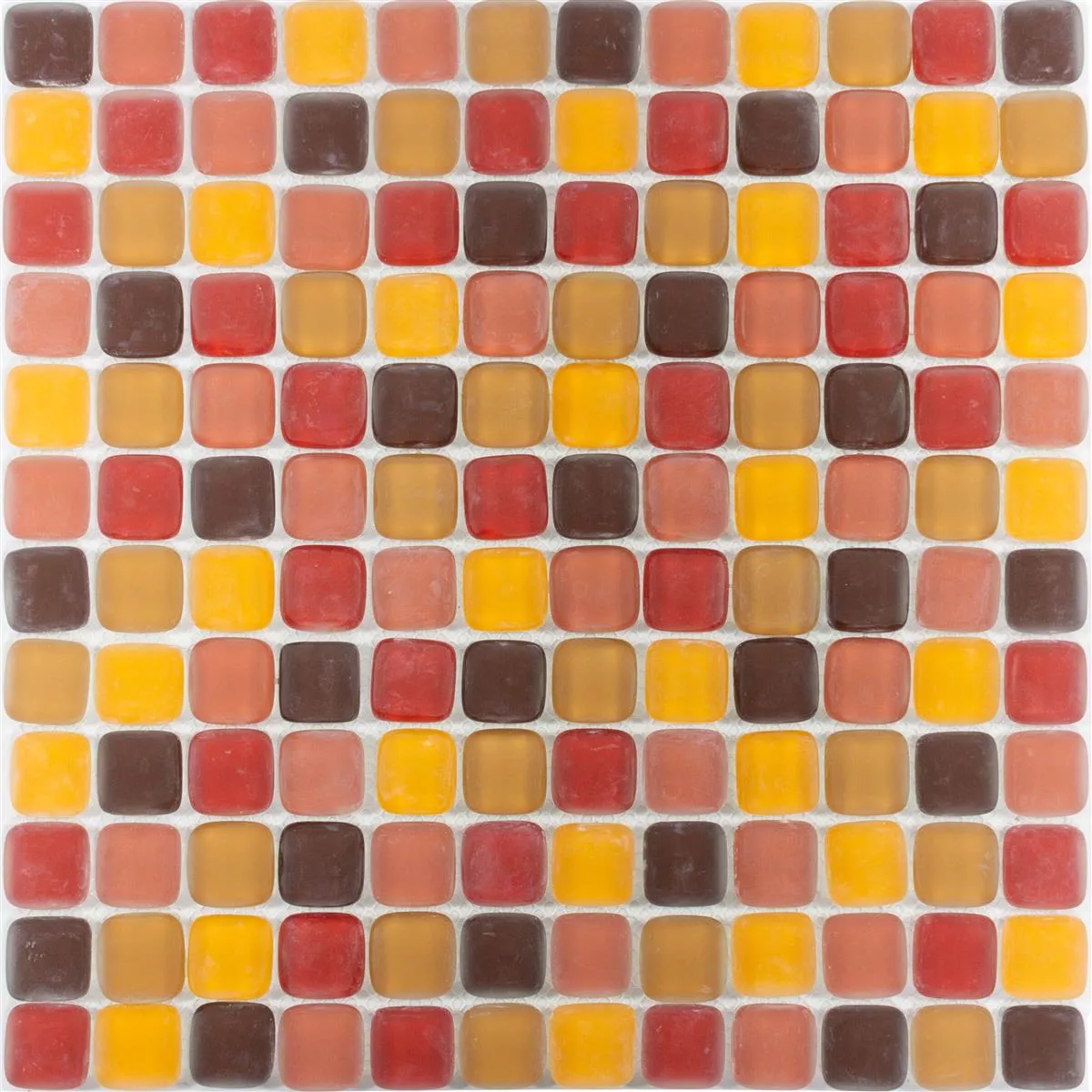 Glass Mosaic Tiles Ponterio Frosted Red Mix