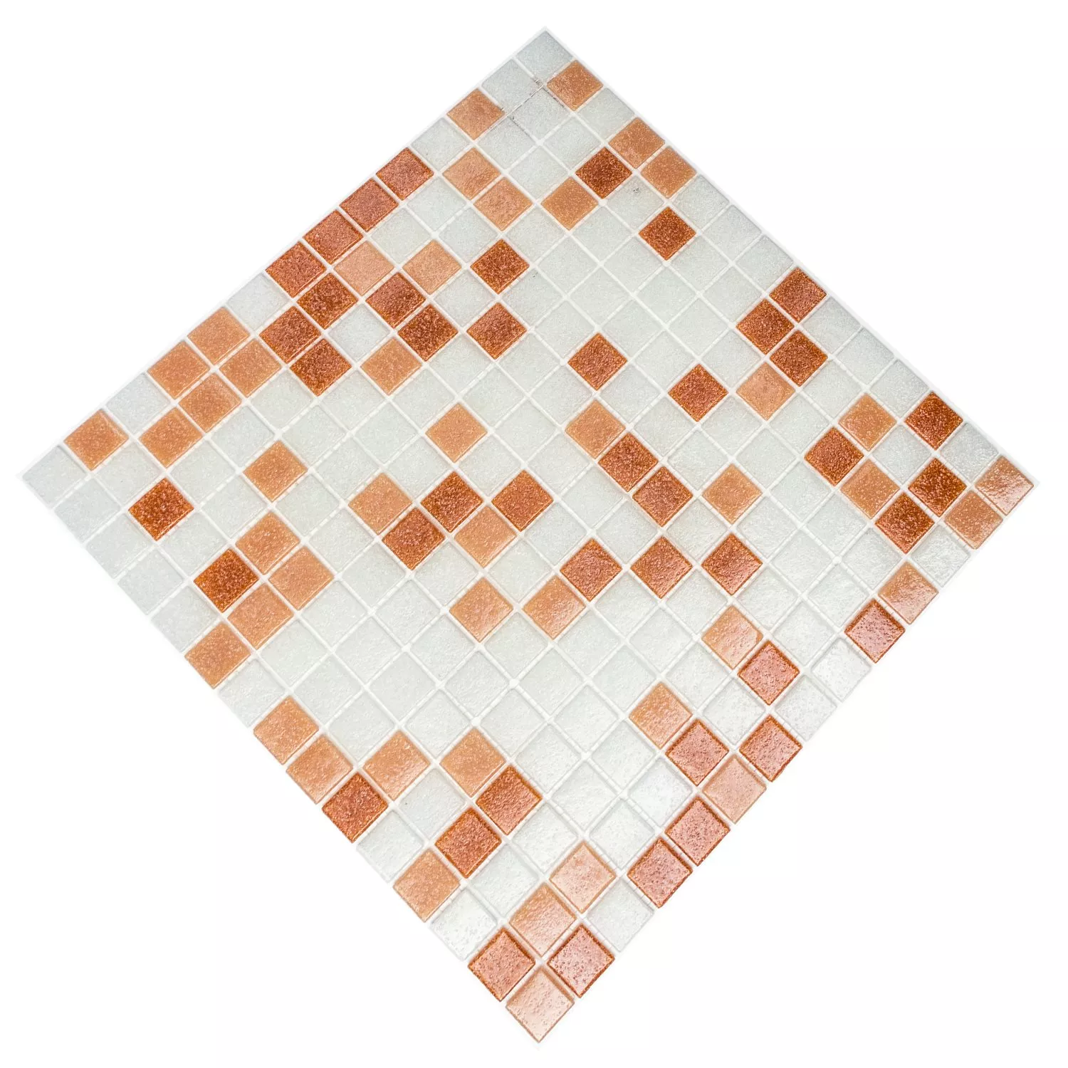 Mosaico Vetro Piastrella Bianco Marrone