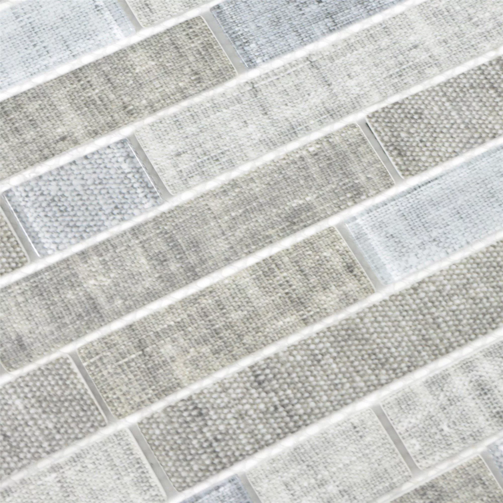 Prøve Glasmosaik Fliser Lyonel Tekstil Optik Brick Gra