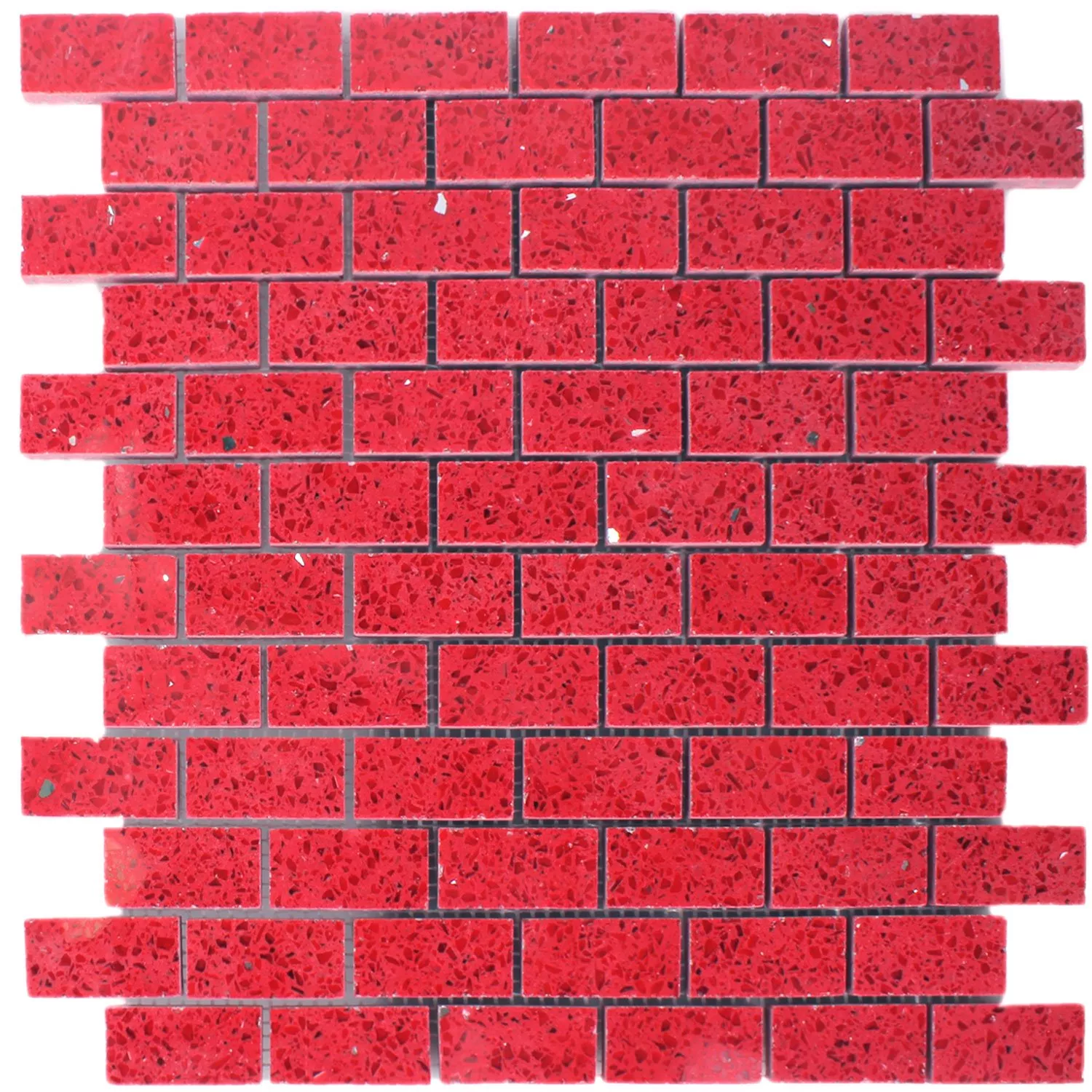 Uzorak Mozaik Pločice Sintetička Smola Kvarc Crvena