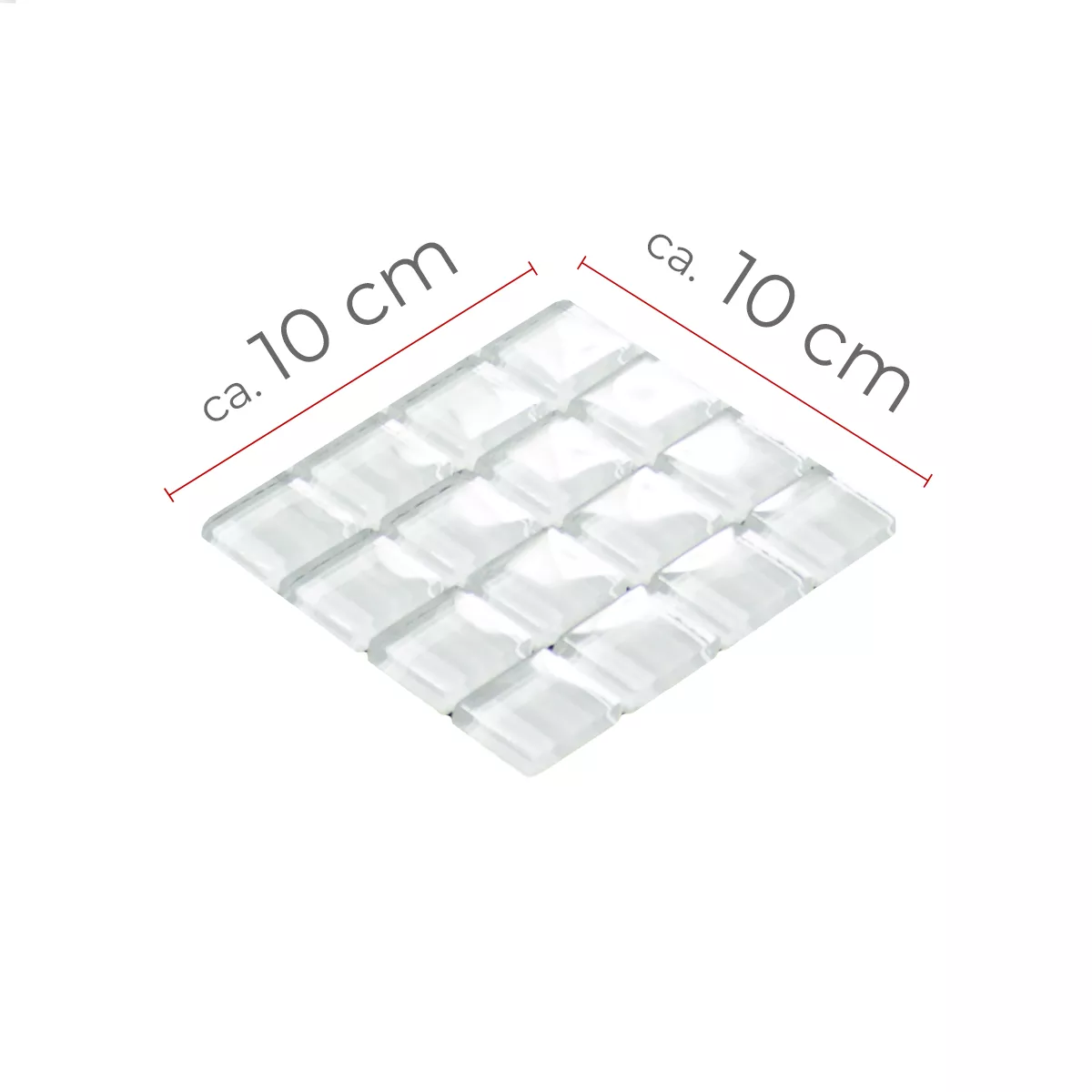 Размер на модела Cтъклена Mозайка Плочки Snow Кристал Бяло