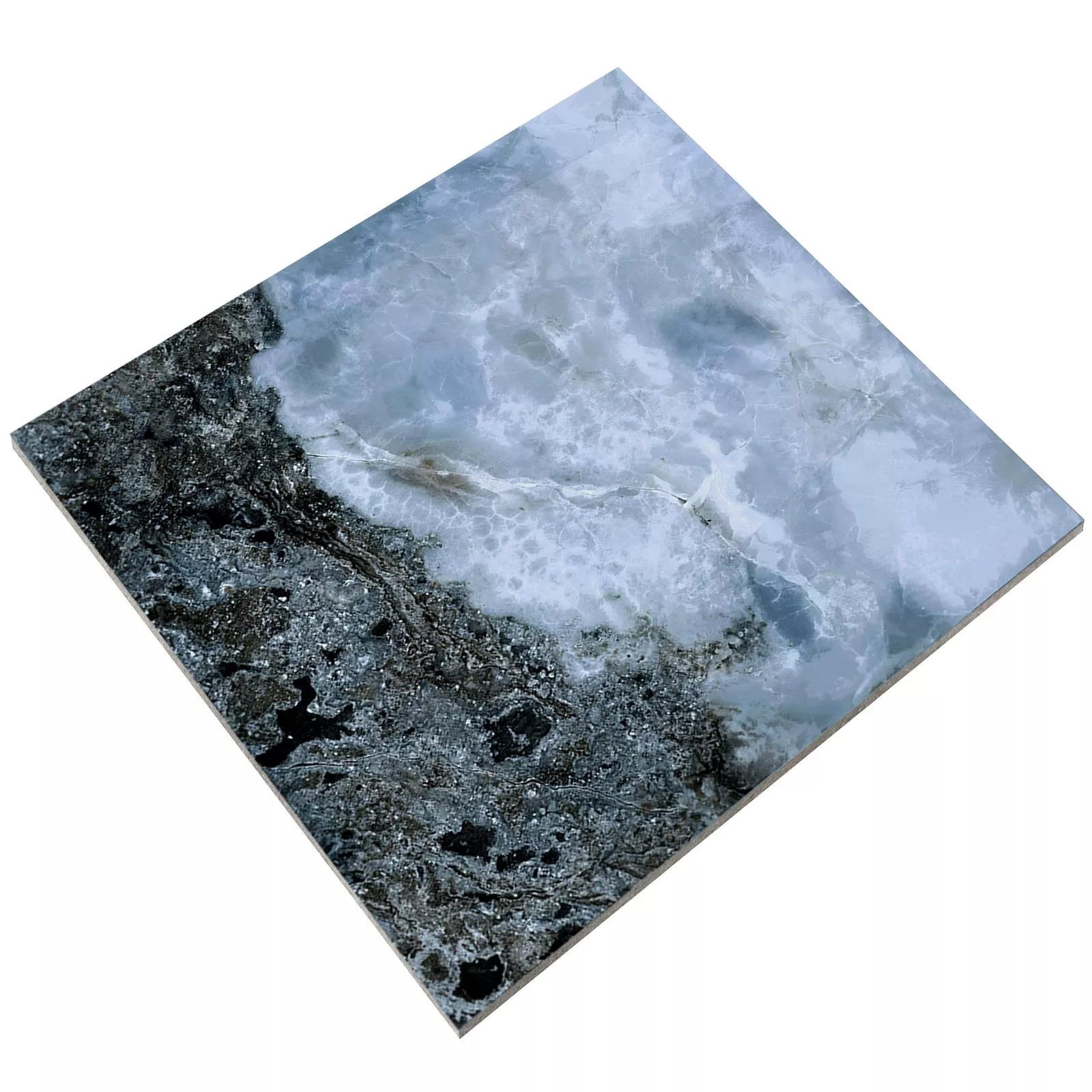 Muster Bodenfliese Naftalin Poliert Schwarz Blau 120x120cm