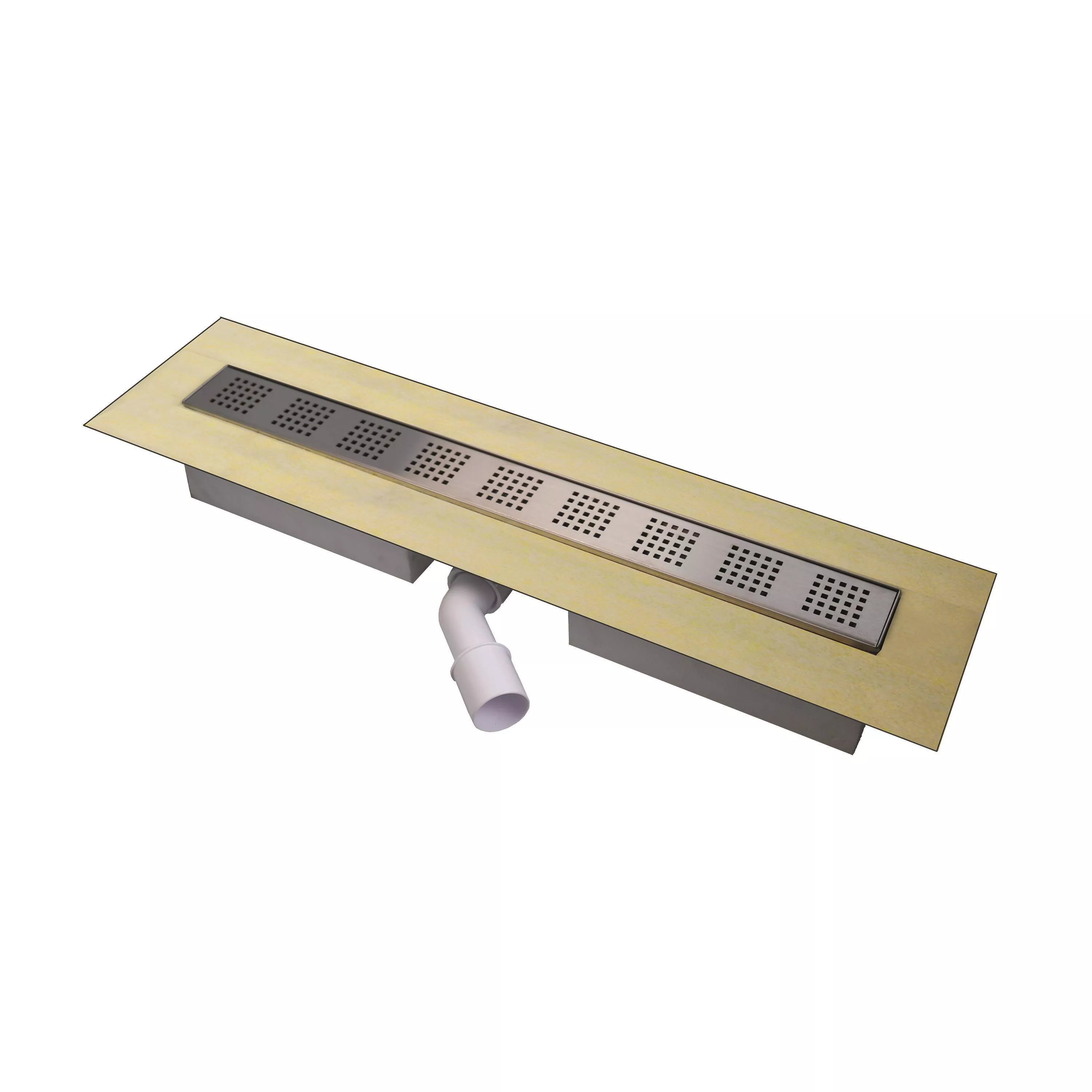 Duschrinne Pro Komplettset mit Abdeckungsrost Lochung 1200mm