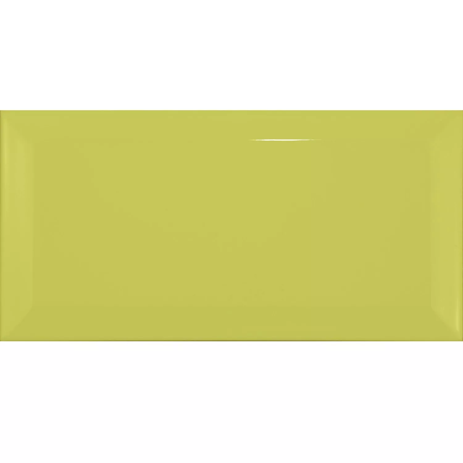 Metro tegel Groen Glanzend 7,5x15 cm Met Facet Pitcox Pistacho